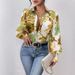 Autumn And Winter New Lapel Bubble Long-sleeved Loose Print Shirt Shirt_ecoleips.com