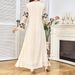 Muslim Dress Women Elegant Muslim Abaya Dress With Sequins – Modest Long Sleeve Middle Eastern Robe For Women_ecoleips.com
