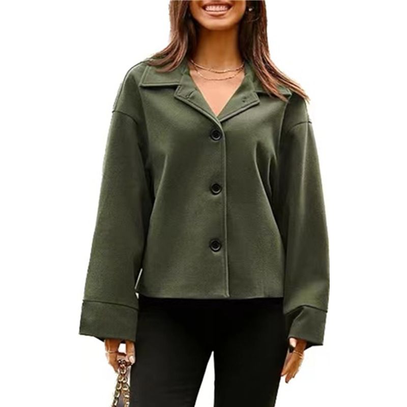 Women's Casual Office Short Suit With Long Sleeves And Buttoned Top_ecoleips.com