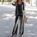Women's Velvet Round Neck Long Sleeve Top & Pants Set – Soft & Stylish Lounge-to-Street Outfit (S-XXXL, 5 Colors)_ecoleips.com