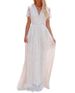 Autumn And Winter New Season Tulle Dress Deep V Long Dress_ecoleips.com
