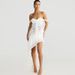 2025 Summer New Lace Sexy Slim Tie Hollow Out See-through Irregular Strapless Dress For Women_ecoleips.com