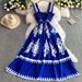 Women’s Clothing Summer New Design Sense Wood Ear Edge Sleeveless Suspender Dress Women's Print Waist Slim Long Skirt_ecoleips.com