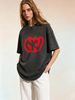 Women's Classic Washed Tee, Loose Fit Streetwear Top For Daily Outfits_ecoleips.com