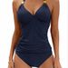 Women's Clothing Halter Neck Bikini Two Piece Solid Color Swimsuit Sexy Style Polyester_ecoleips.com
