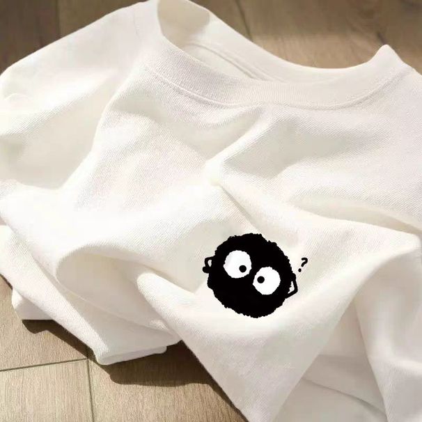 100% Cotton Printed T-Shirt For Women, Summer New Short Sleeve Plus Size Loose Casual Couple's Top_ecoleips.com