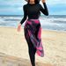 Women's Long Sleeve Rash Guard Swimwear Set With Skirt - UPF 50+ Sun Protection Modest Beach Outfit (Multiple Colors & Sizes Available)_ecoleips.com