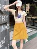 K Quick Drying Sports Shorts For Women's Casual Shorts With Elastic Waistband And Front Slit Design, Work Pants Skirt_ecoleips.com