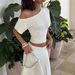 New Arrival Summer Fashion Temperament One Shoulder Slim Top High Waist Long Dress Two Piece Outfit Set_ecoleips.com