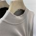 2025 Woolen Flannel Stand Up Collar Base Shirt, Women's Long Sleeved Cotton T-Shirt, 2025 Autumn And Winter New Semi High_ecoleips.com