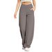 K Naked Feeling V Waist Cross Wide Leg Pants With Pockets Fitness Sports Yoga No T Line Long Pants Casual Pants Female_ecoleips.com