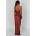 Women's Clothing Design Temperament Sexy Slim Shoulder Slit Satin Dress _ecoleips.com