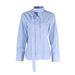Elegant Tie-Waist Cotton Linen Blouse With Scarf Collar – Stylish & Breathable Long Sleeve Shirt For Women_ecoleips.com