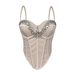 Sexy Rhinestone Bustier Top – Adjustable Straps Corset Bralette For Women (34B-40C, Stretchy Polyester, Clubbing & Date Night)_ecoleips.com