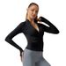 Women's Slim Fit Fleece Lined Fitness Jacket Long Sleeve Yoga Top For Autumn Pilates Training Sports Cardigan_ecoleips.com