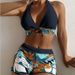 Women's Clothing Split Boxer Bikini High Waist Swimsuit_ecoleips.com