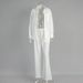Aria Basics Cross-Border Cotton Long-Sleeved Shirt Wide-Leg European And American 2025 Summer Solid Color Slightly Flared Trousers_ecoleips.com