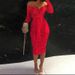 Women's Clothing Solid Color Hot Stamping One Shoulder Slim Fit Hip Waist Tight Dress_ecoleips.com