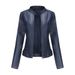 K Women's Leather Jacket Slim Fit Jacket Thin Jacket Motorcycle Suit Large Stand Up Collar_ecoleips.com