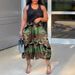 European And American Women's Fashion Casual Camouflage Print Capri Pants Elastic Waist Lantern Style MFS2017_ecoleips.com