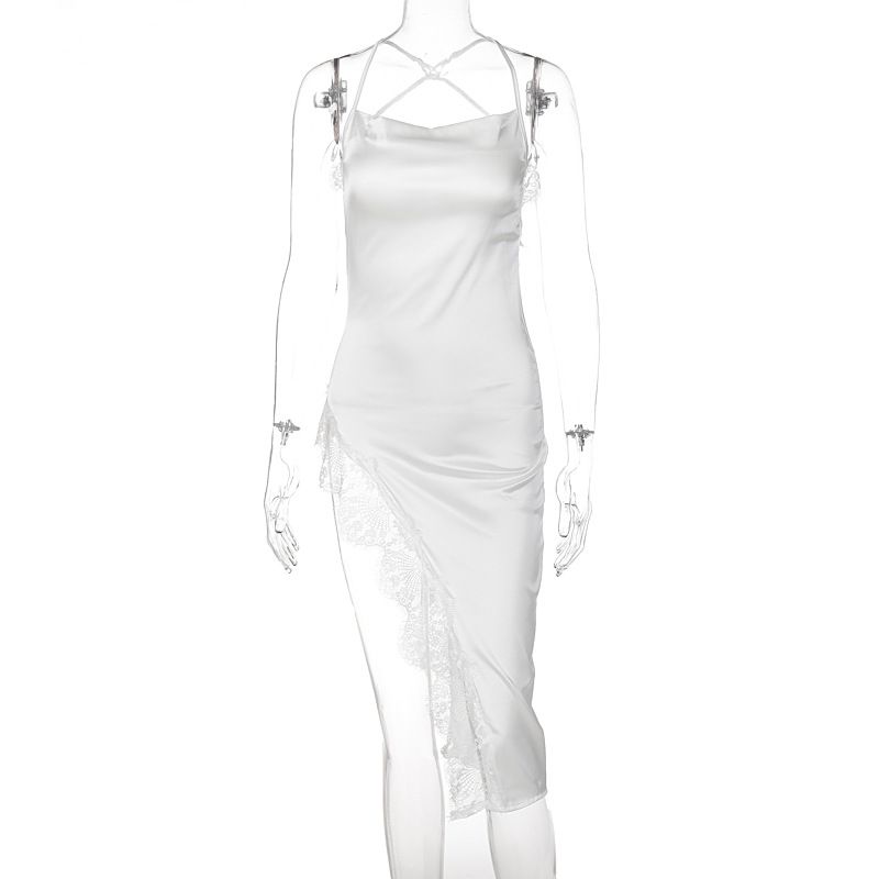 2024 New Summer Fashion Sexy Backless Slim Lace Strap Dress For Women Wholesale_ecoleips.com