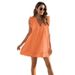 Women's Short Lace Jacquard V Neck Dress Hollow Out New Summer Fashion_ecoleips.com