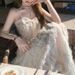 2025 Summer New Elegant High-End Diamond Chain Feather Strap For Women Waist-Slimming Travel Dress_ecoleips.com