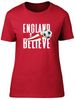 Women's T-Shirts Womens T Shirt England Football We Believe Ladies Tee Gift_ecoleips.com