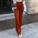 Women's High Waist Flared Bootcut Pants Tummy Control Stretchy Polyester Spandex Casual Work Pants Versatile Color Palette_ecoleips.com