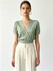 Thin Pit Textured Knit Top, Airy Short Sleeve Top_ecoleips.com
