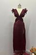Women's Clothing style lace sleeve hollow sexy perspective dress_ecoleips.com