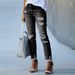 Women's Slim Fit Ripped Straight Leg Jeans – Distressed White Denim Pants With Stretch Comfort_ecoleips.com