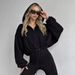 Women's Casual Loose Fit Hoodie Zipper Long Sleeve Sweatshirt Short Waist Street Style Spring Polyester Track Jacket_ecoleips.com
