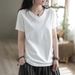 A Stylish, Age-Reducing Top In Large Size Perfect For Overweight Women With A V-Neck And Short Sleeves; Ideal As A Sum_ecoleips.com