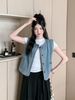 Fashionable Stylish Versatile Layered Denim Vest Women Spring Summer New Loose Short Sleeveless Jacket For Petite Casual_ecoleips.com