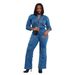 Women's Clothing Loose Elastic Washed Long Sleeve Workwear Denim Jumpsuit_ecoleips.com