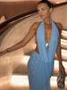 Sisterlinda Mesh High Street 2Piece Set Solid Sexy Stunning Lace UP Draped Swinging Neck Chic Tank+Maxi Skirts Mujer Party Suits_ecoleips.com