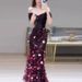 Off The Shoulder Bridal Toast Dress Floral Sequined Ethereal Beauty Mermaid Evening Gown For Engagement Party Hostess Style_ecoleips.com