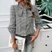 Aria Basics Aria Basics New European American Cross-border 2025 Autumn And Winter Women's Tops, Stylish Casual Color-block Cardigan Long-sleeve_ecoleips.com