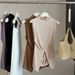 Women's High Neck Sleeveless Knitted Vest Sweet And Spicy Design Unique Hollowed out And Slit Top for Summer_ecoleips.com