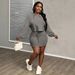 Sexy Women's Clothing Hooded Strap Solid Color Top And Short Skirt Two-Piece Set_ecoleips.com