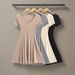 Women's Clothing Pure Desire Style Spring New Hot Girl Sexy V Neck Short Sleeved A Line Short Skirt Female Style Solid Color Slim Dress_ecoleips.com