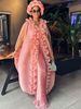 Elegant Boho Maxi Dress With Flowy Ruffles – Nigerian Party & Wedding Bazin Gown, A-Line Sleeveless Long Dress For Women_ecoleips.com