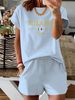 Women’s 2 Piece Outfit Set – Oversized Graphic T-Shirt And Biker Shorts Matching Set, Casual Summer Lounge Tracksuit For Daily Wear-292_ecoleips.com
