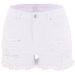 Women's Clothing Hole Washed Black And White High Waist Temperament Commuter Women's Denim Shorts_ecoleips.com