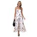 Independent Website Cross-border Summer Ultra-long Dress, Casual Square Neck Sleeveless Bohemian Floral Long Dress With_ecoleips.com