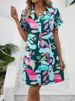 Summer New Casual Print Short-sleeve Dress Lapel Button Shirt Dress Fashion Elegant Holiday Office Party Dresses Robe Femme_ecoleips.com