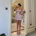 Women's Clothing Colorful Printed One Shoulder Folded Ruffle Waist Dress_ecoleips.com