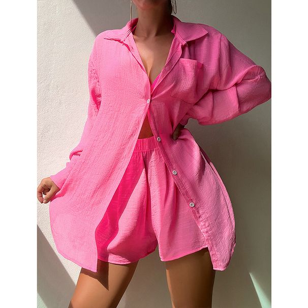 Women's Clothing Shirt Style Suits Beach Jackets Holiday Sun Protection Clothing Loose Sun Protection Clothing Swimsuits Bikini Cover Ups_ecoleips.com