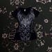 Sexy V Neck Short Sleeve T-Shirt Women's Fashion Print American Slim Fit Gothic Style Top for Wholesale_ecoleips.com
